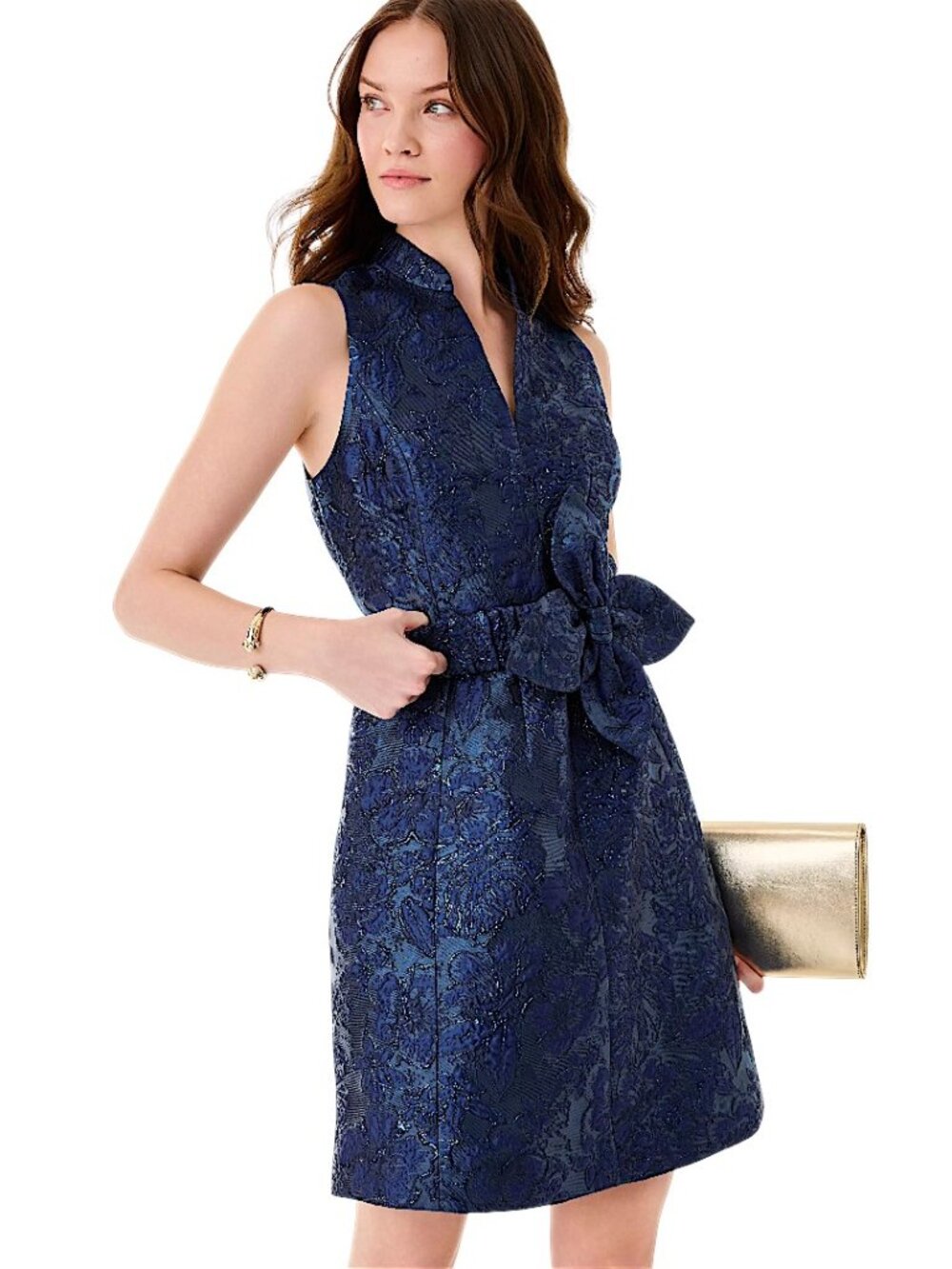 Lilly Pulitzer Tazie Dress in Low Tide Navy/Nightshade Brocade NWT - Size 6